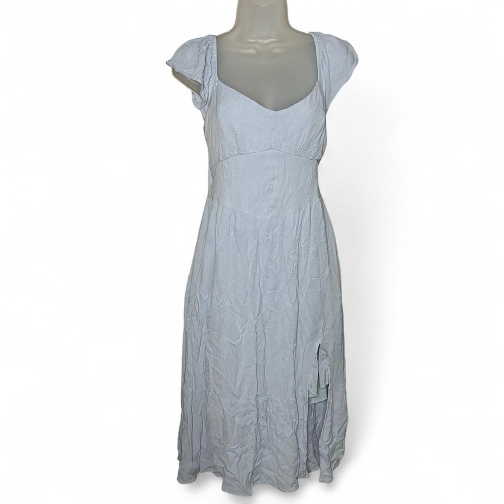 Hollister Light Blue Midi Dress with Corset Detail